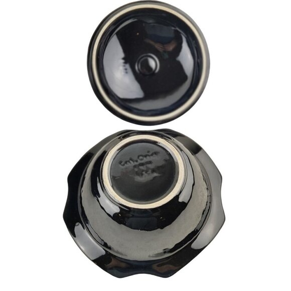 MCM Relish Platter/Dish 5Parts Red/Orange Black Multi Color 50/60"s Calf Pottery - Picture 11 of 12